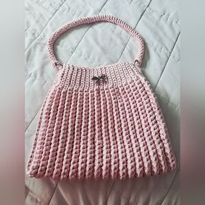Hand Crafted Crochet Bag (Pink)